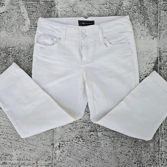 Cato Denim - Cato Premium Women Capri Jeans White Cotton Denim Contemporary Size 8
